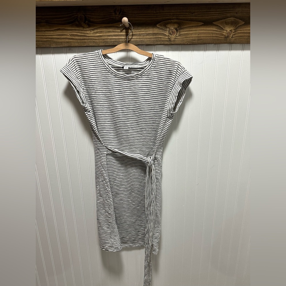 J. Crew Striped Midi Dress Sz M 100% Cotton nautical preppy country club comfort